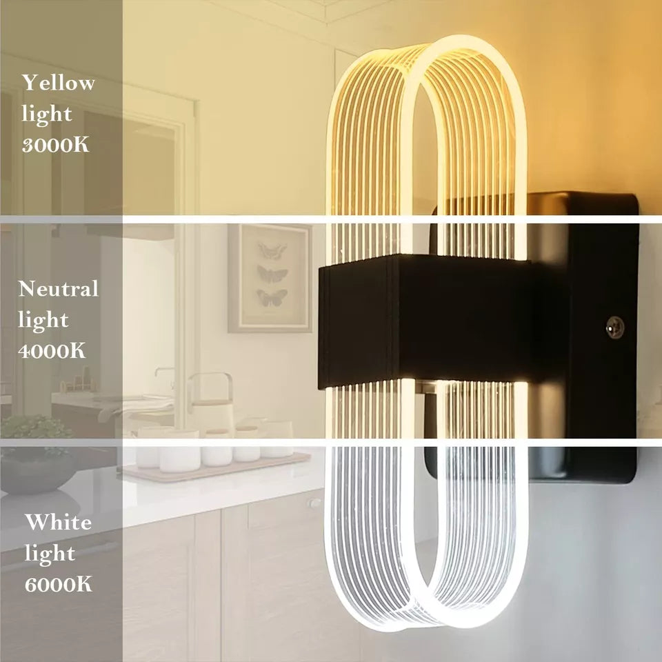 2X LED Dimmable Wall Lights Modern Sconce 12W Up Down Indoor Lamp Living Room