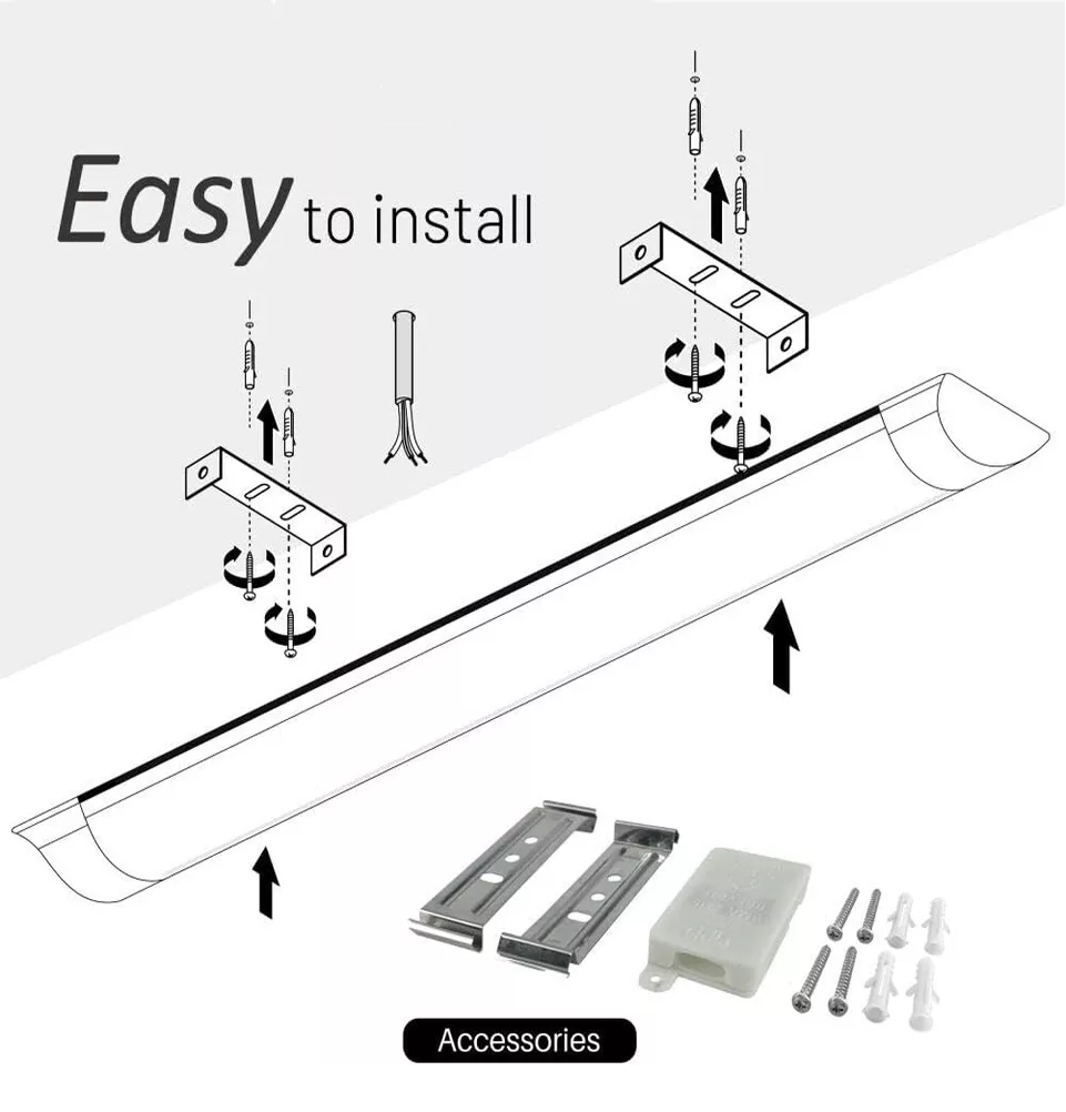 LED Ceiling Batten Light 6500K Daylight Tube Slim Fitting | Energy Saving Indoor Lamp