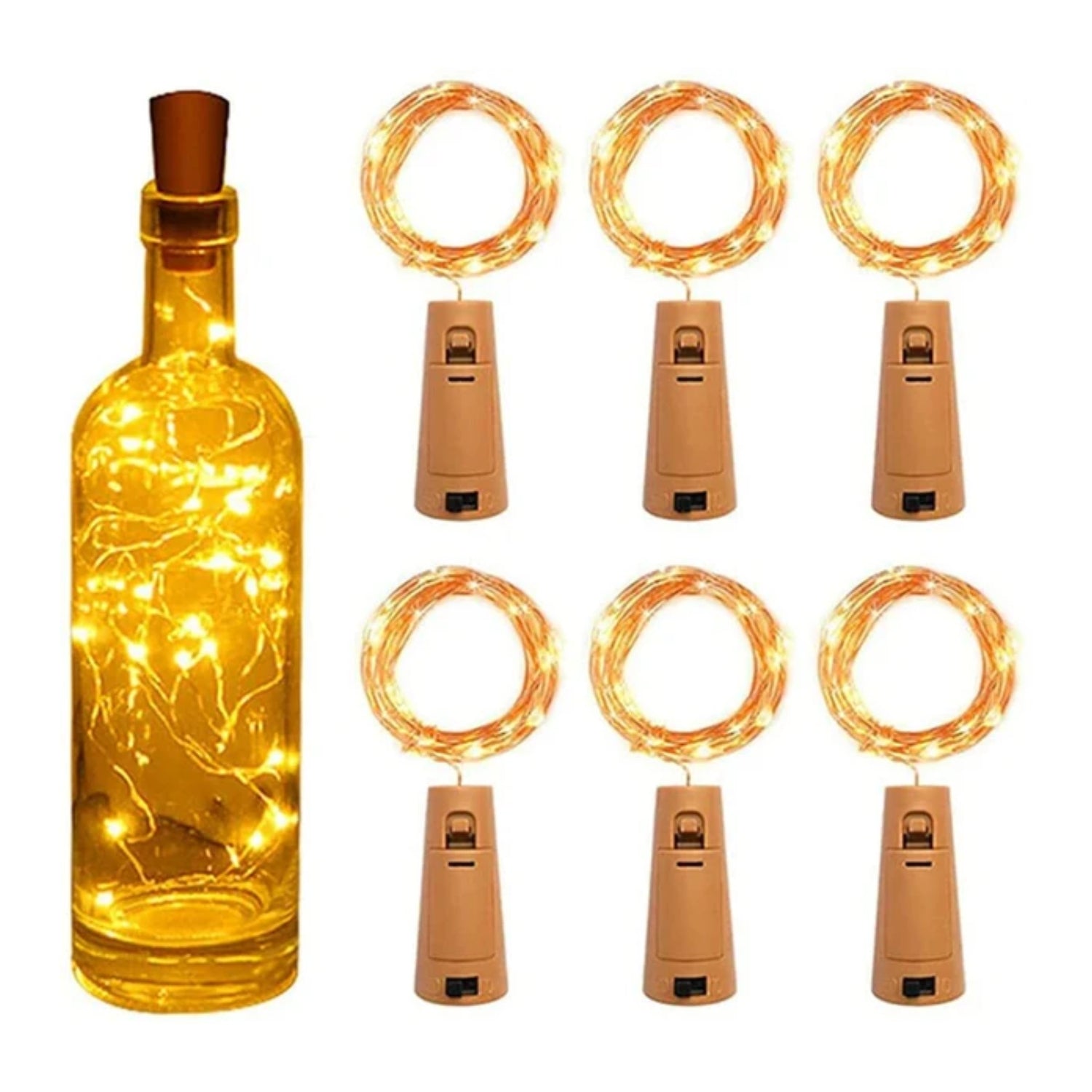 15 LED Copper Bottle Fairy Lights with Cork Stopper, 1.5M, Battery Operated