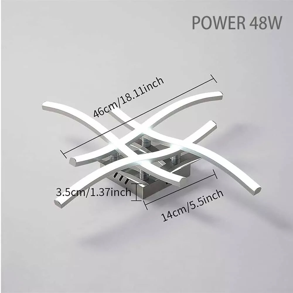 LED Dimmable Ceiling Light 4 Wave Lights Modern Kitchen Living Room Bedroom Lamp